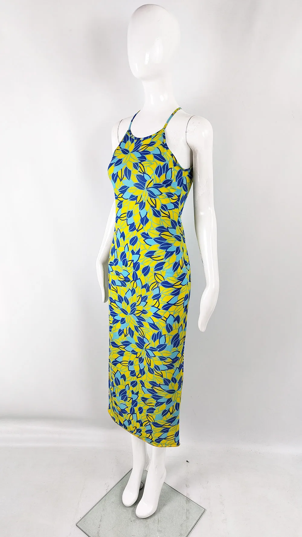 Fiorucci Vintage Womens Tropical Maxi Slip Dress