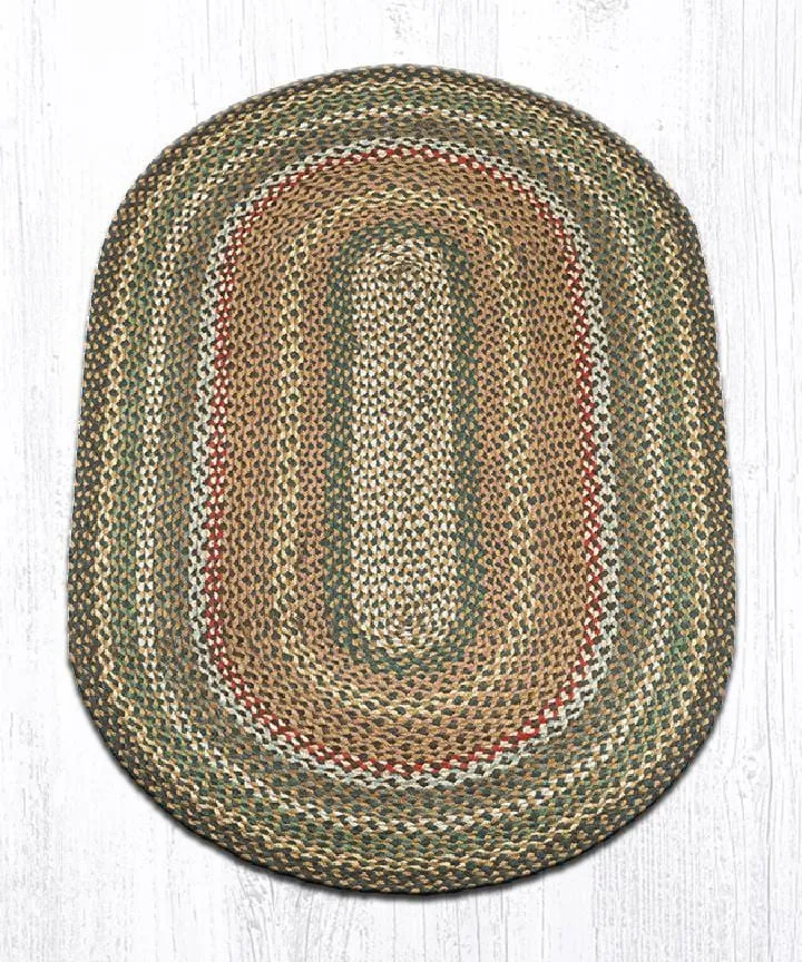 Fir & Ivory Braided Rug - Oval