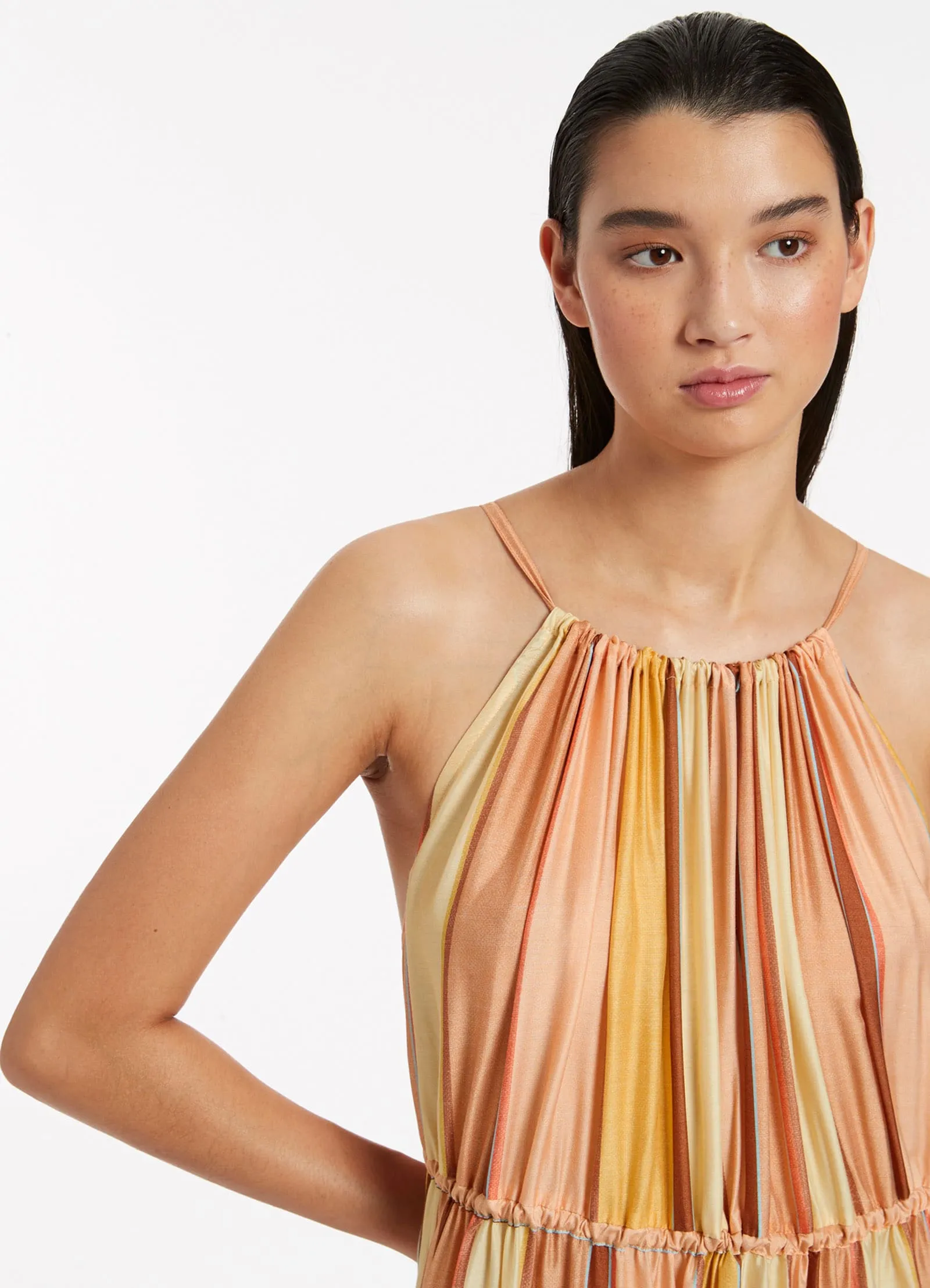 Fira Stripe Maxi Dress - Marigold