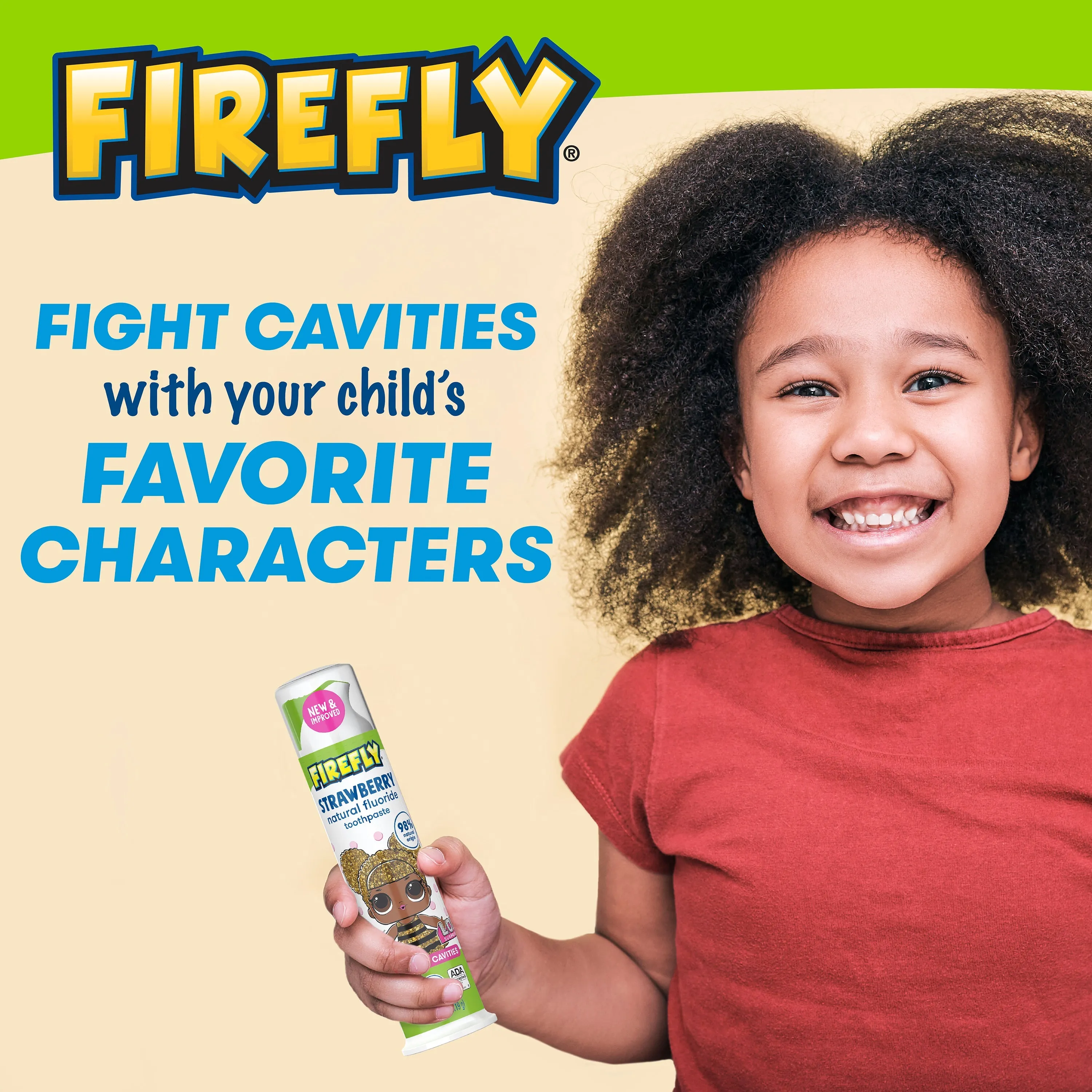 Firefly Kids L.O.L. SURPRISE! Anti-Cavity Natural Fluoride Toothpaste, Strawberry Flavor