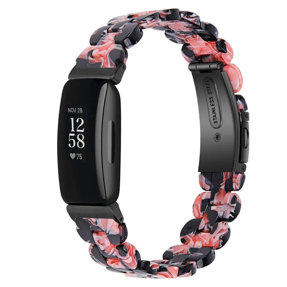 Fitbit Inspire 2 / Inspire HR oval resign watch strap - Black / Pink