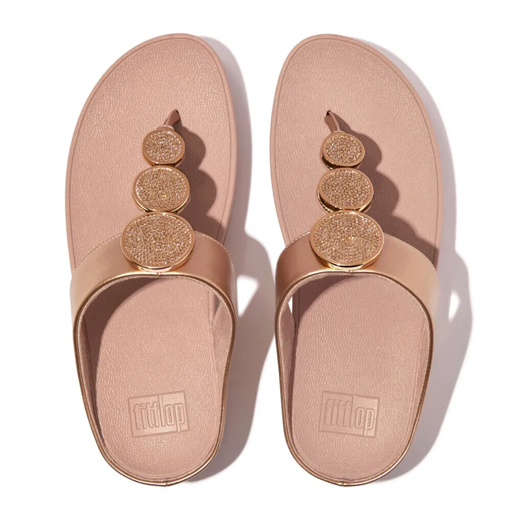 FitFlop Halo Bead Circle Metallic Sandals - Rose Gold