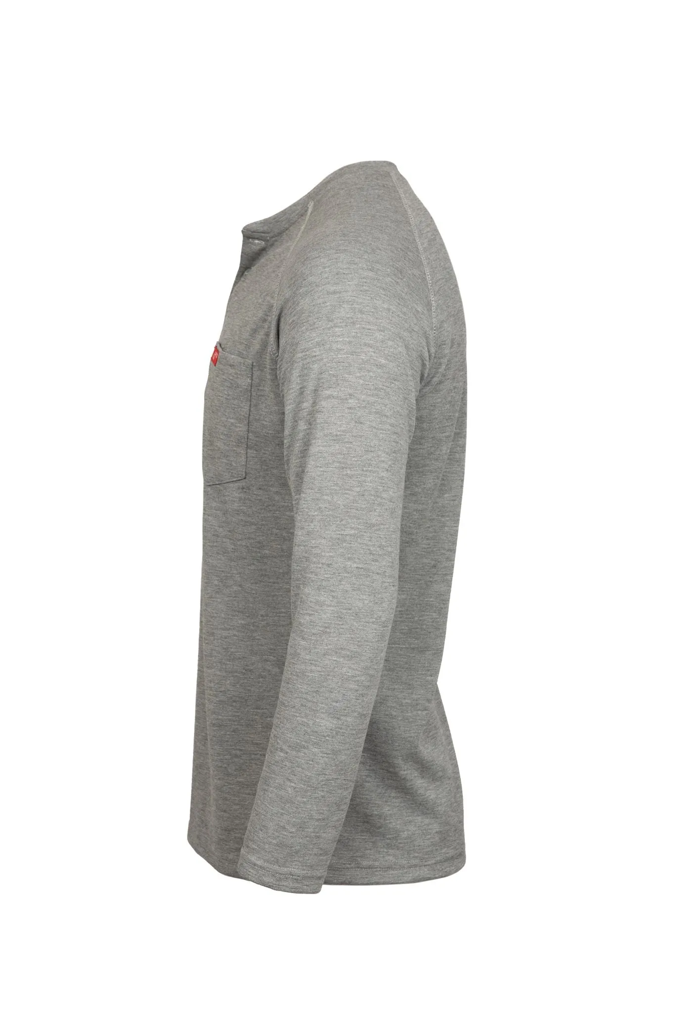 Flame-Resistant Raglan Sleeve Henley T-Shirt – 6oz. Tecasafe® Plus | Gray