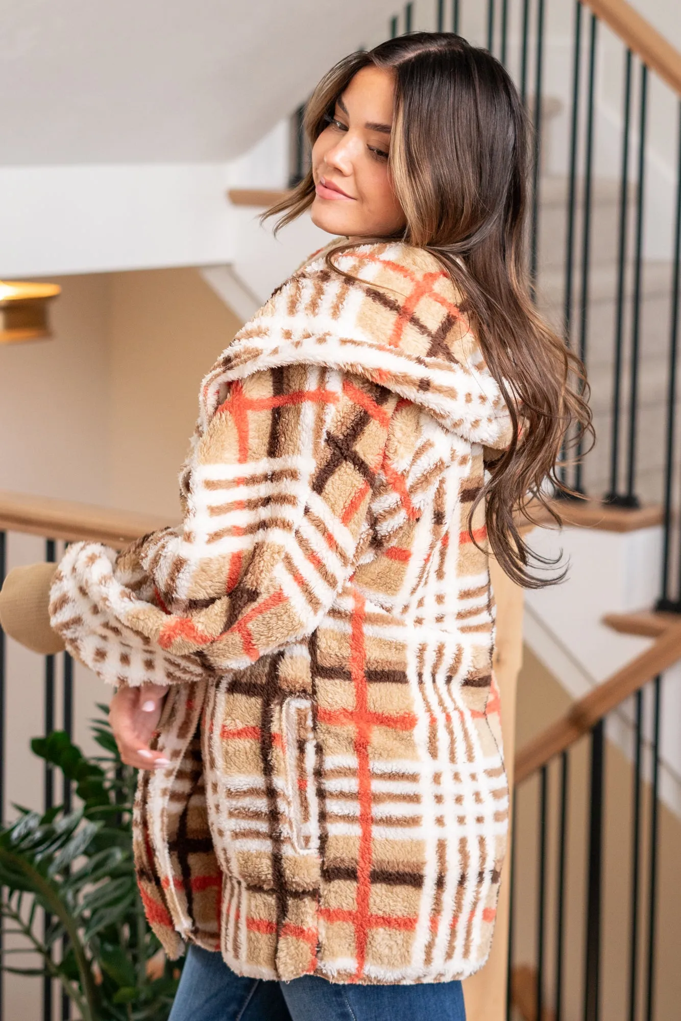 Flannel Plaid Sherpa - Taupe Mix