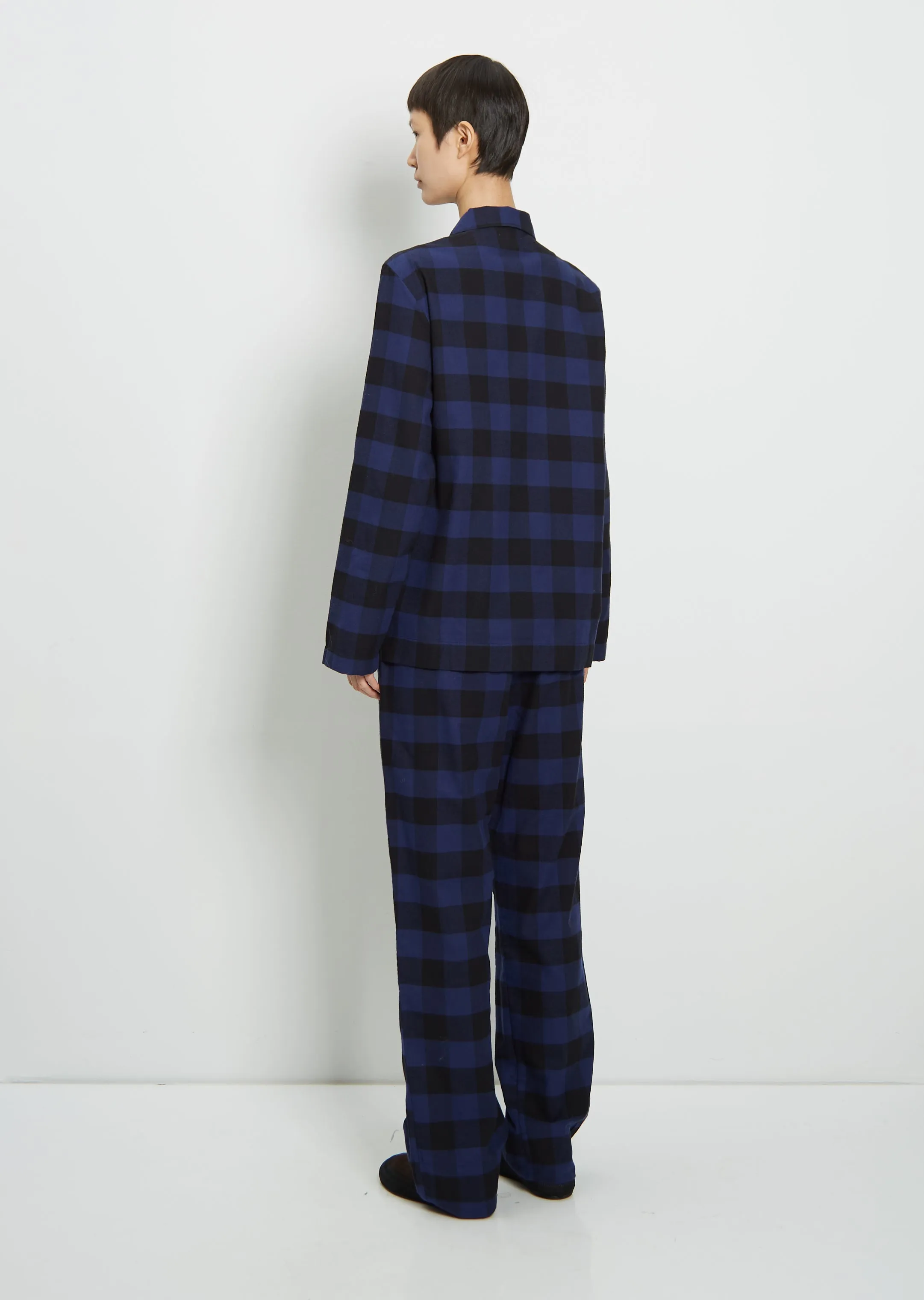 Flannel Pyjamas Shirt — Blue Gingham