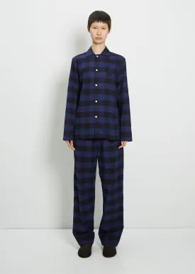 Flannel Pyjamas Shirt — Blue Gingham