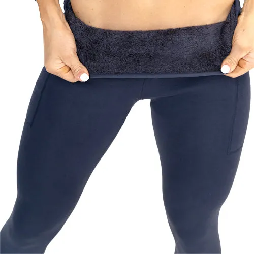 Fleece Lined Leggings | Navy