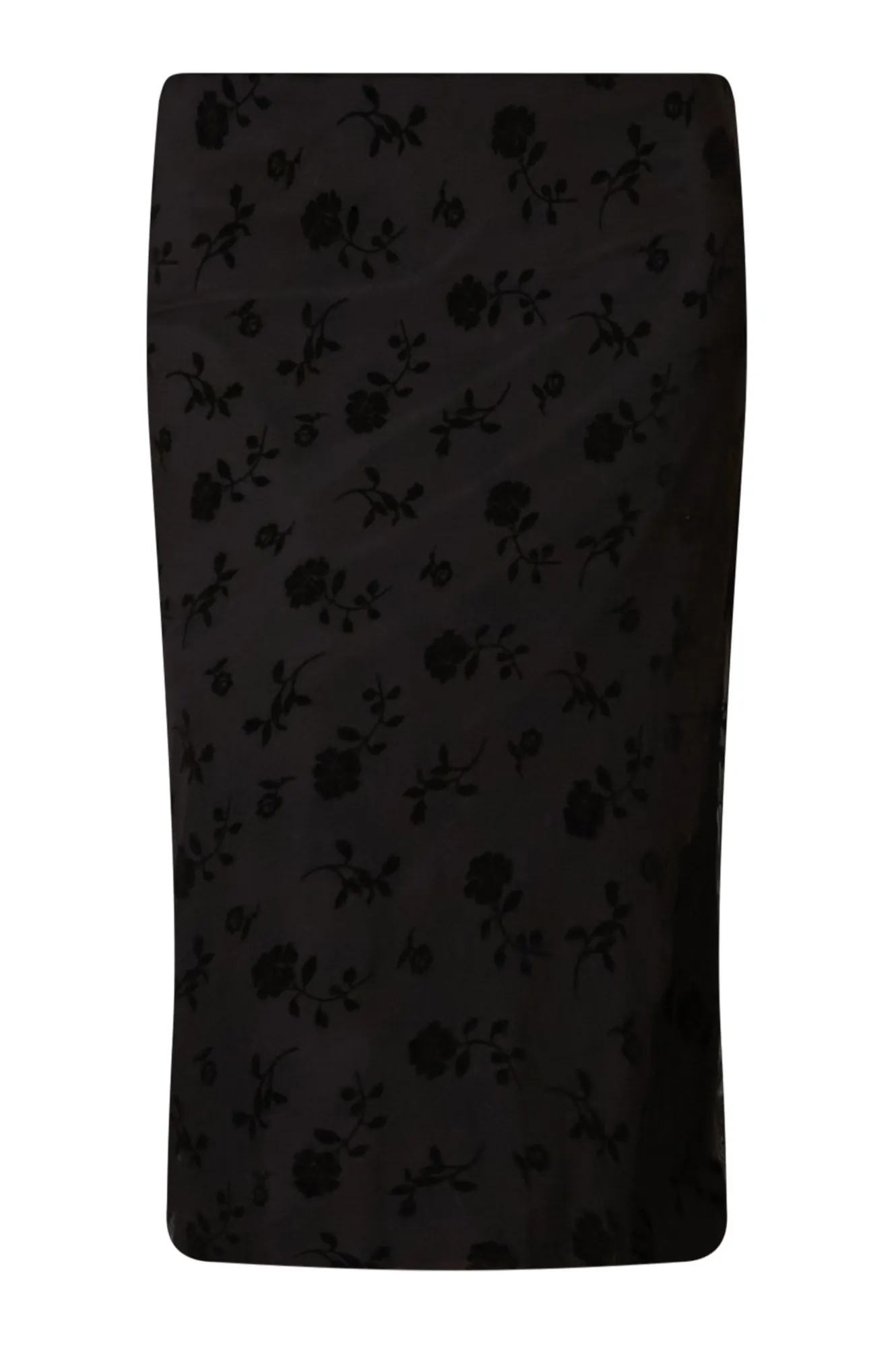 Flocked Velvet Mesh Midi Skirt