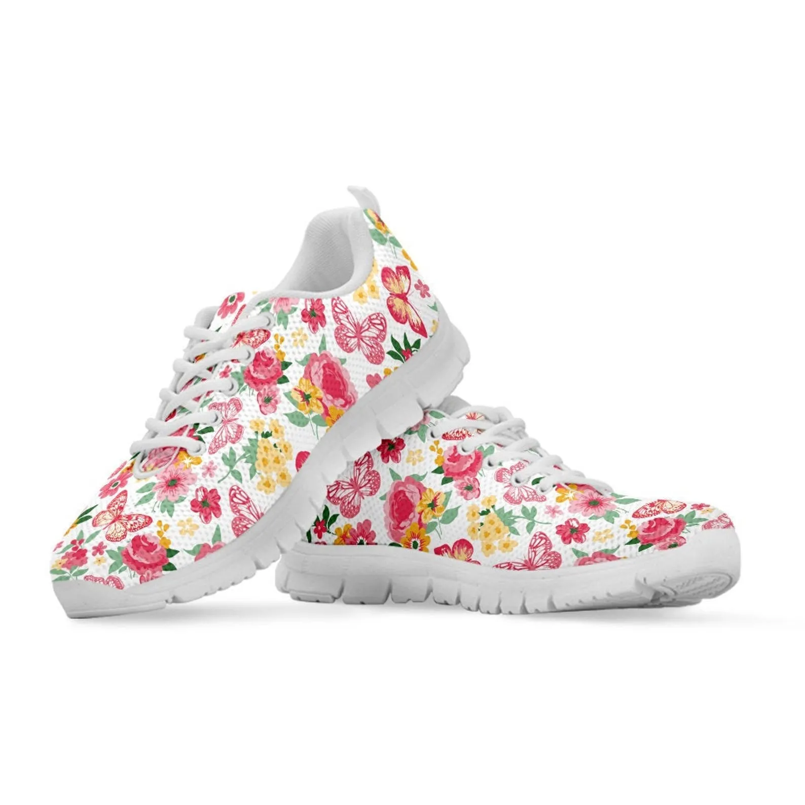 Floral Butterfly Shoes Butterfly Printed Sneakers Butterfly Running Shoes Butterfly Lover Gifts Clothing for Womens Mens Kids Adults