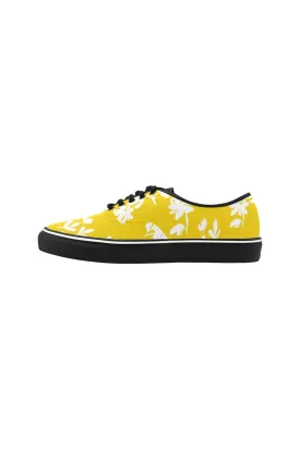 Floral  Classic Women's Canvas Low Top Shoes (Model E001-4)