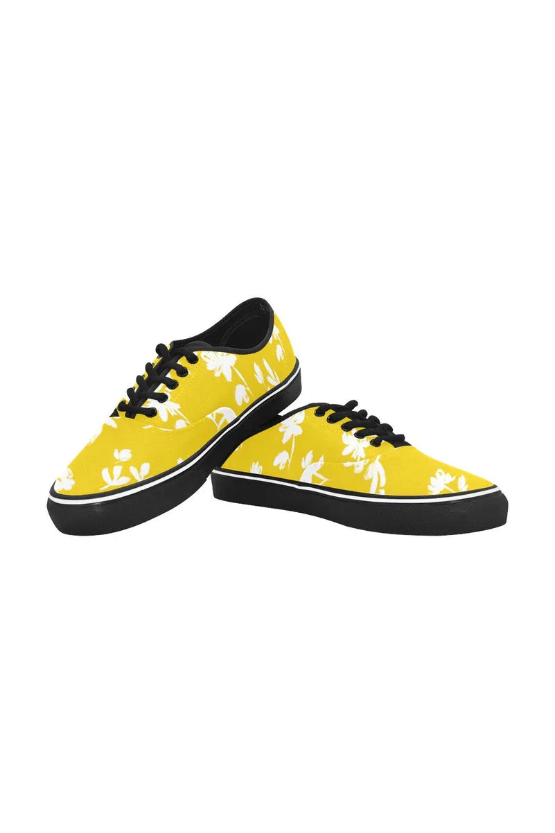 Floral  Classic Women's Canvas Low Top Shoes (Model E001-4)