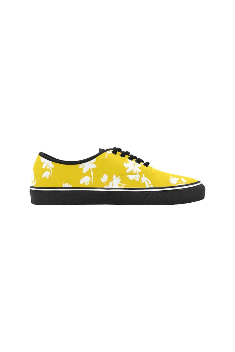 Floral  Classic Women's Canvas Low Top Shoes (Model E001-4)