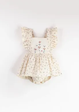 Floral Elegant Baby Romper With Ruffles