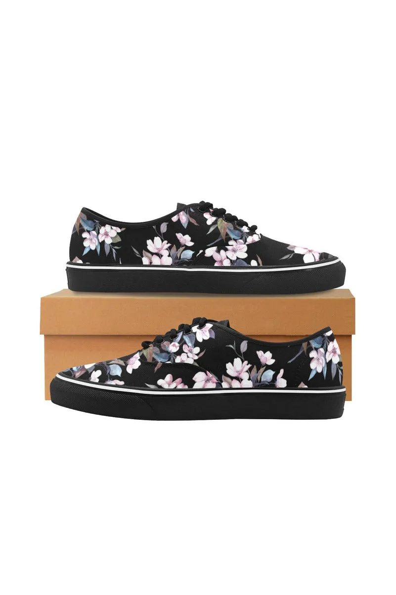 Floral Flare Classic Women's Canvas Low Top Shoes (Model E001-4)