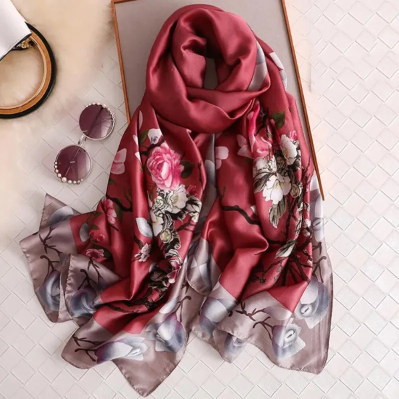 Floral Silk Chiffon Vibrant Scarf Collection