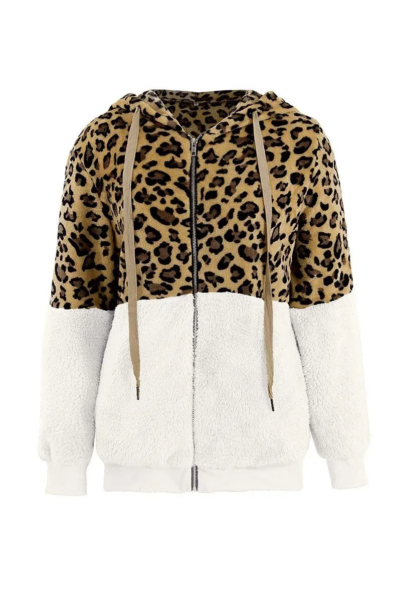 Florcoo Leopard Stitching Coat