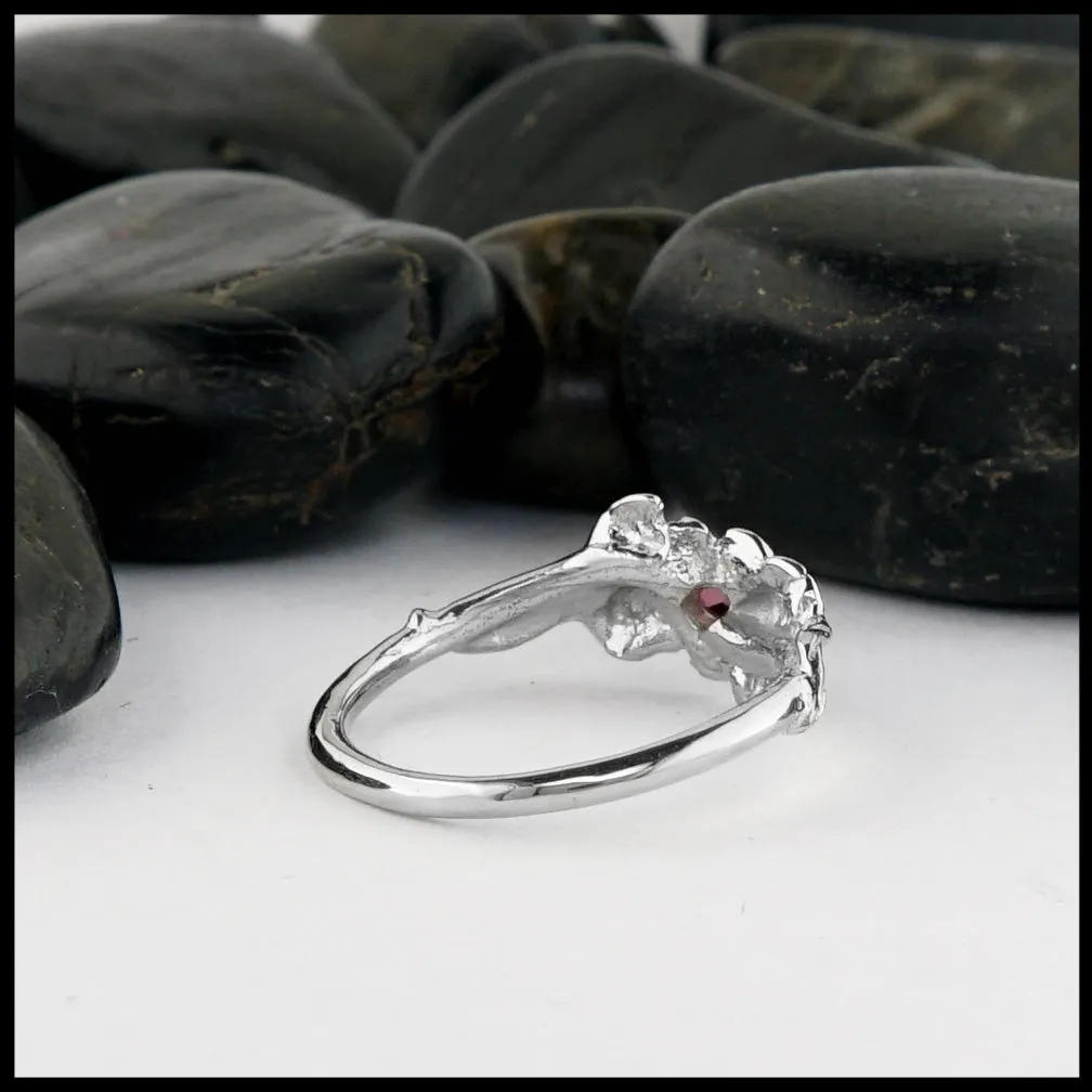 Flower Ring with Pink Tourmaline