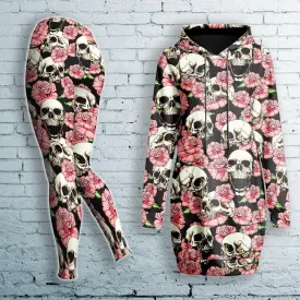 Flower Skull Combo Long Hoodie and Leggings