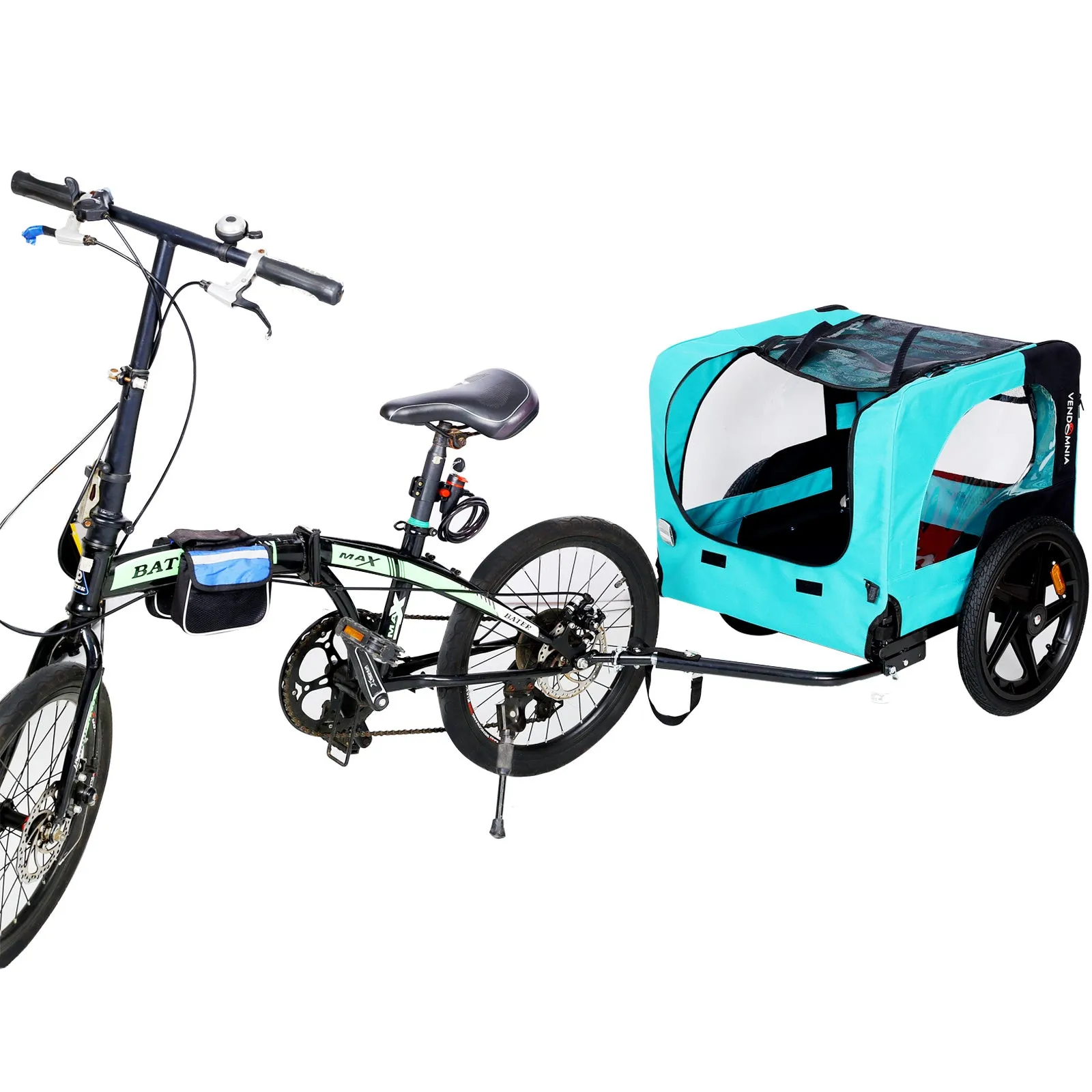 Foldable Bicycle Trailer Stroller for Dogs and Cats