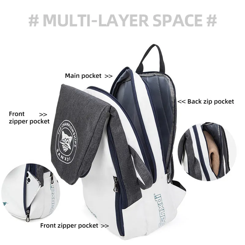 Foldable Tennis Paddle Backpack Large Capacity Sports Bags