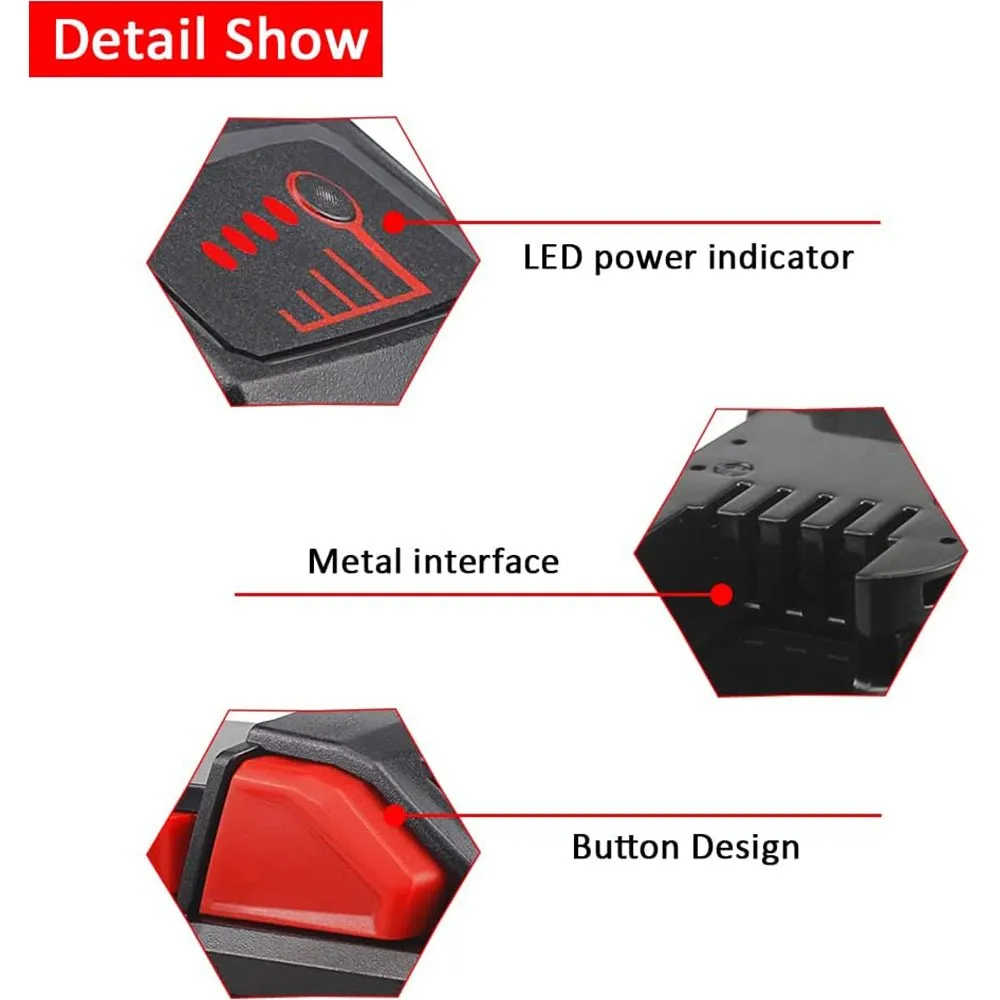 For Milwaukee 18V Battery 5Ah | M18 Batteries 6 Pack