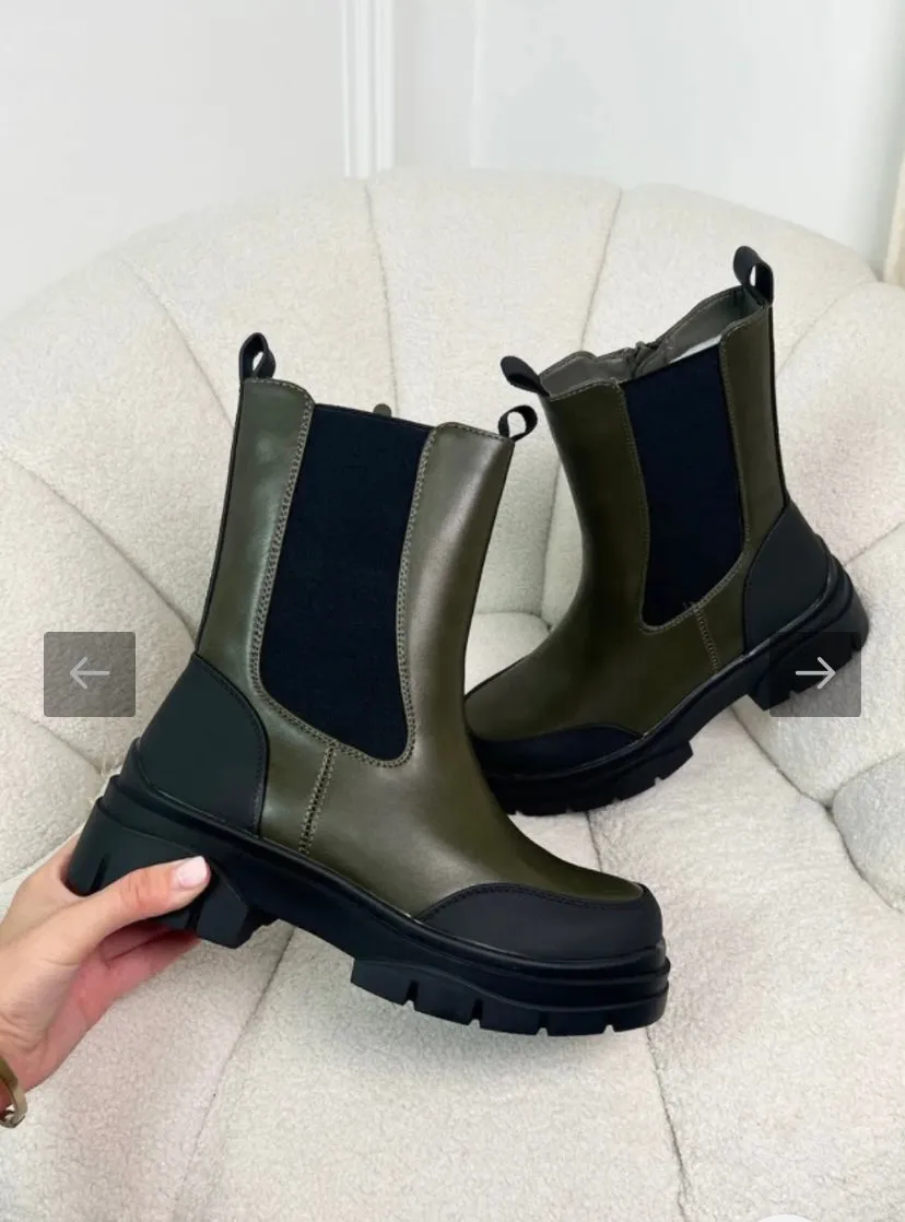 FOREVER KHAKI CHELSEA BOOTS