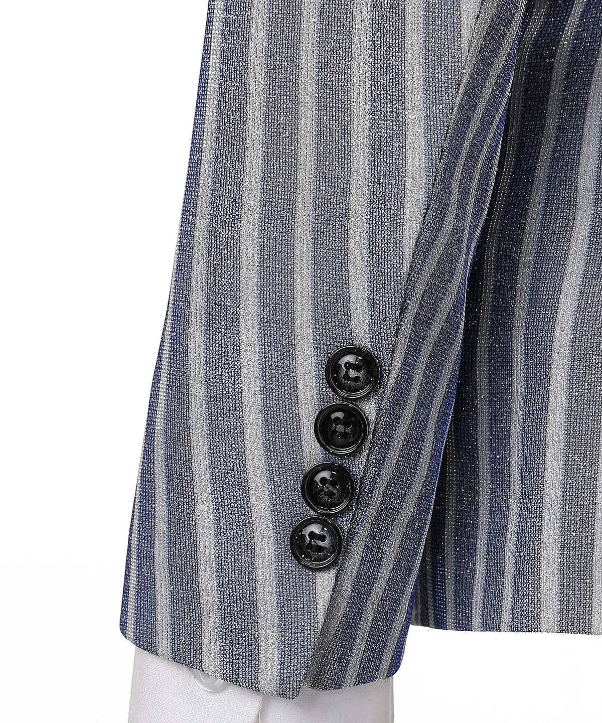 Formal Grey Striped 3 Pieces Mens Suit Tuxedos (Blazer vest Pants)