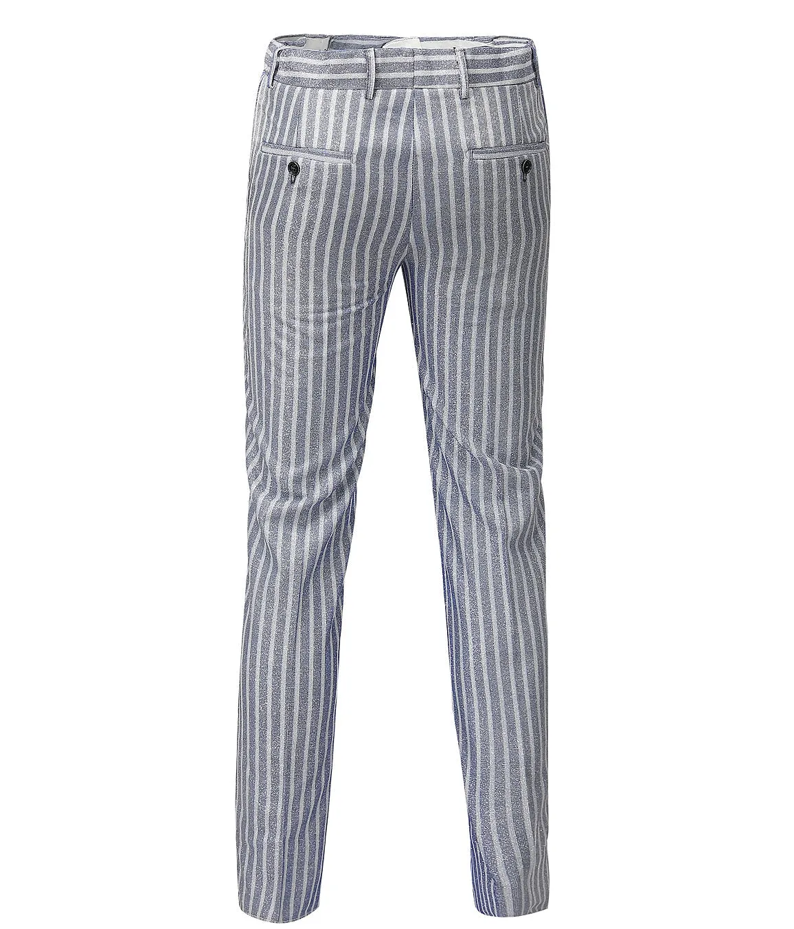 Formal Grey Striped 3 Pieces Mens Suit Tuxedos (Blazer vest Pants)