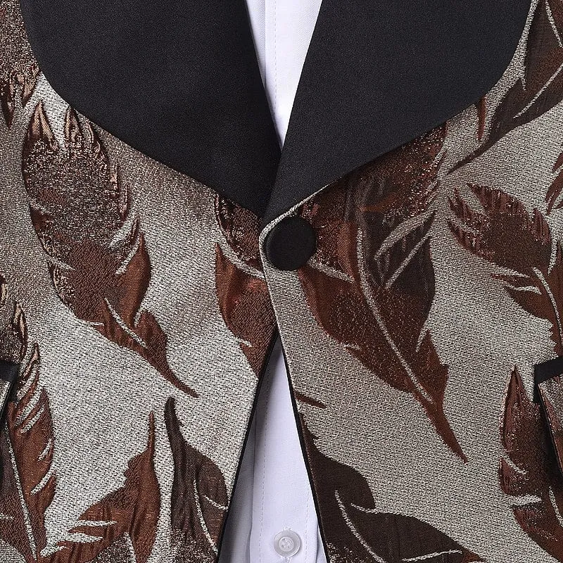 Formal Patterned Tuxedos Shawl Lapel 2 Pieces Mens Suit (Blazer Pants)