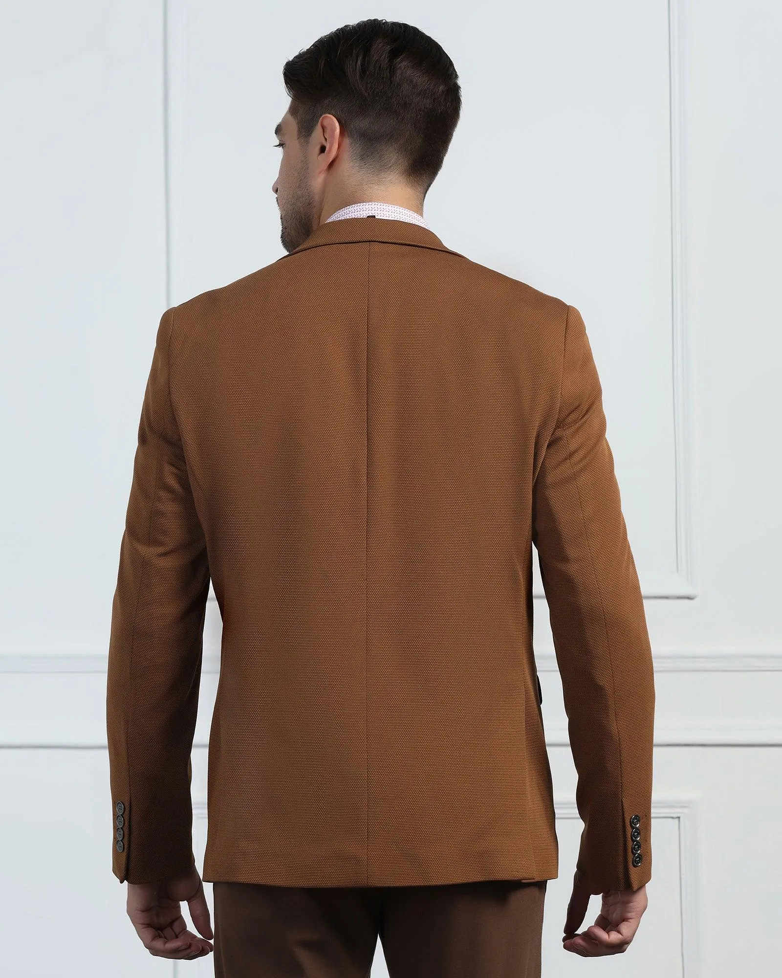 Formal Rust Textured Blazer - Morris