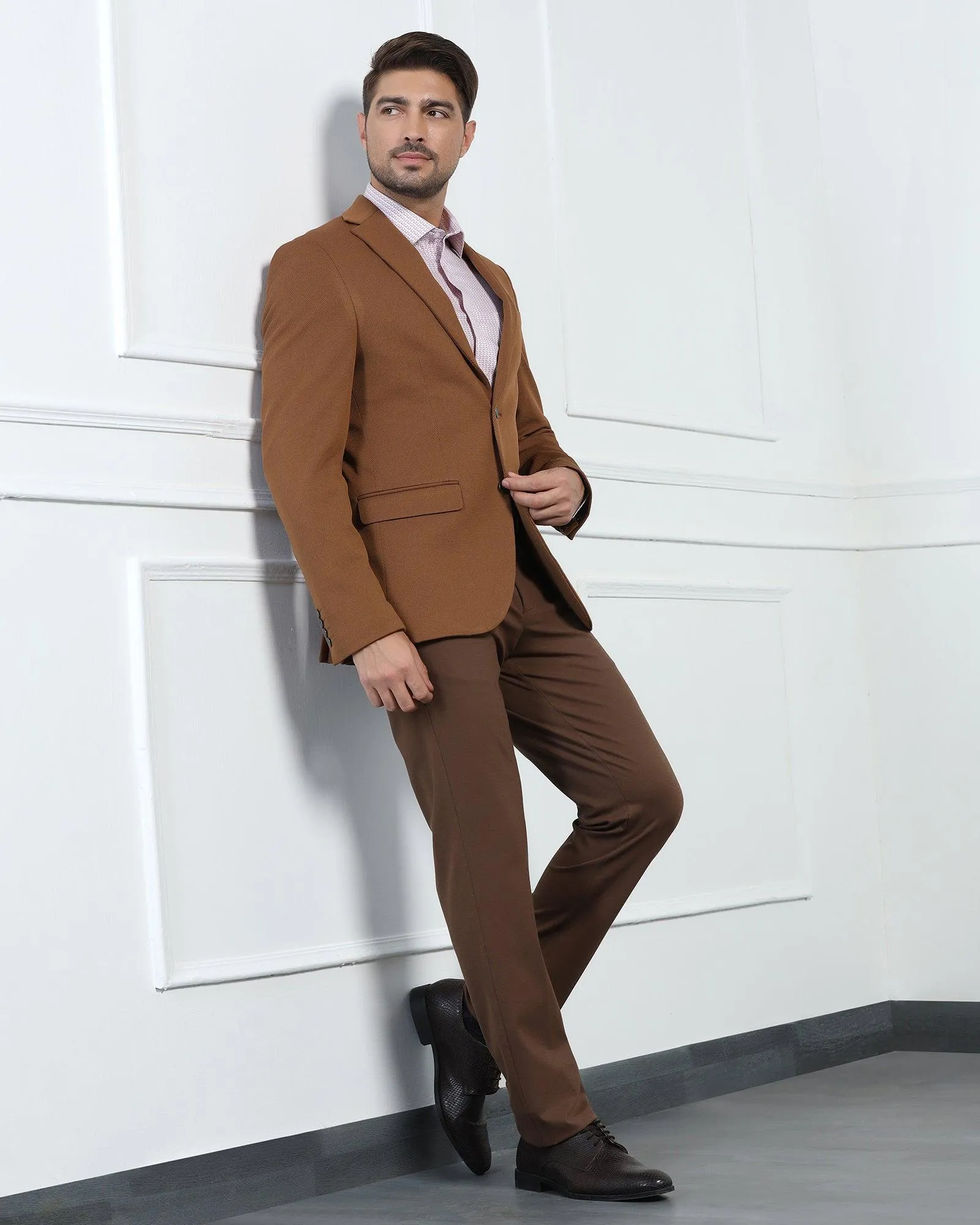 Formal Rust Textured Blazer - Morris