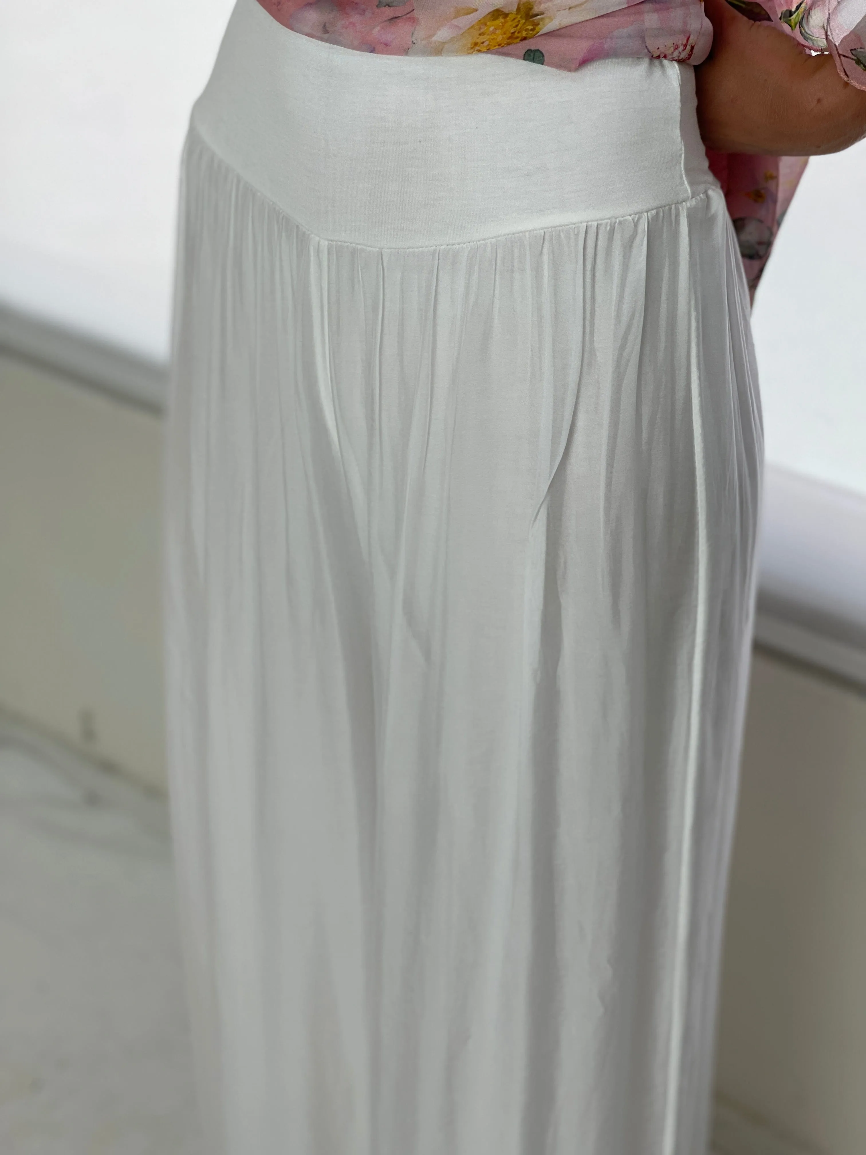 Fort White Silk Pants