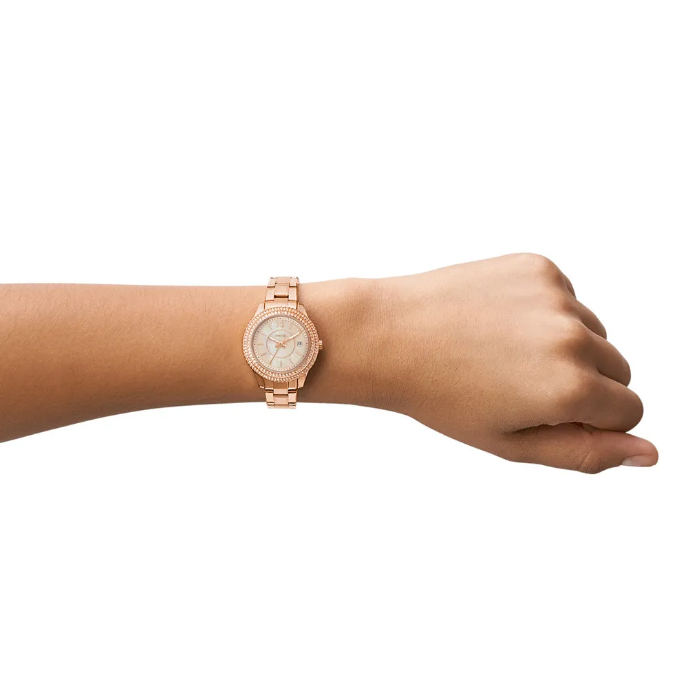 Fossil ES5136 Mini Stella Stone Set Rose Tone Watch