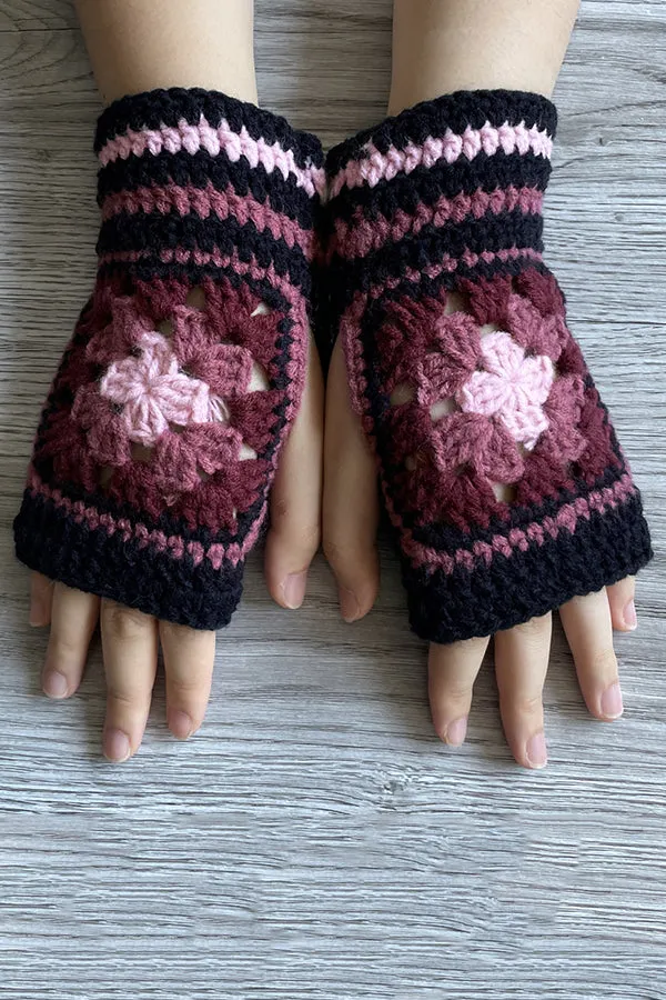 Four-leaf Clover Crochet Half-finger Gloves