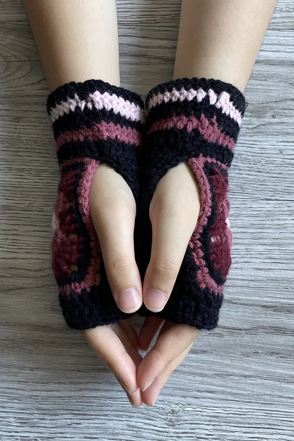 Four-leaf Clover Crochet Half-finger Gloves