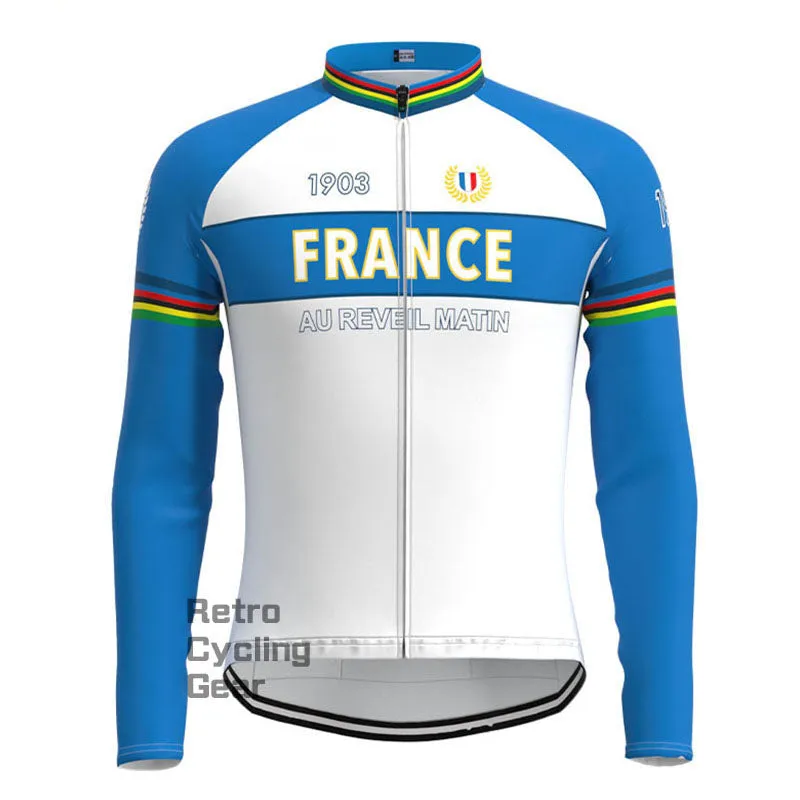 France Retro Long Sleeve Cycling Kit