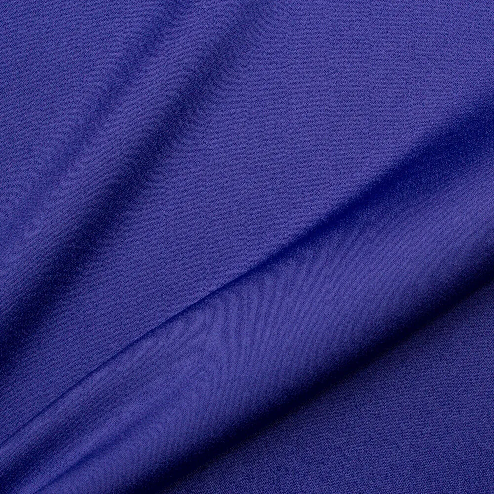 French Blue Matte Satin Backed Crêpe