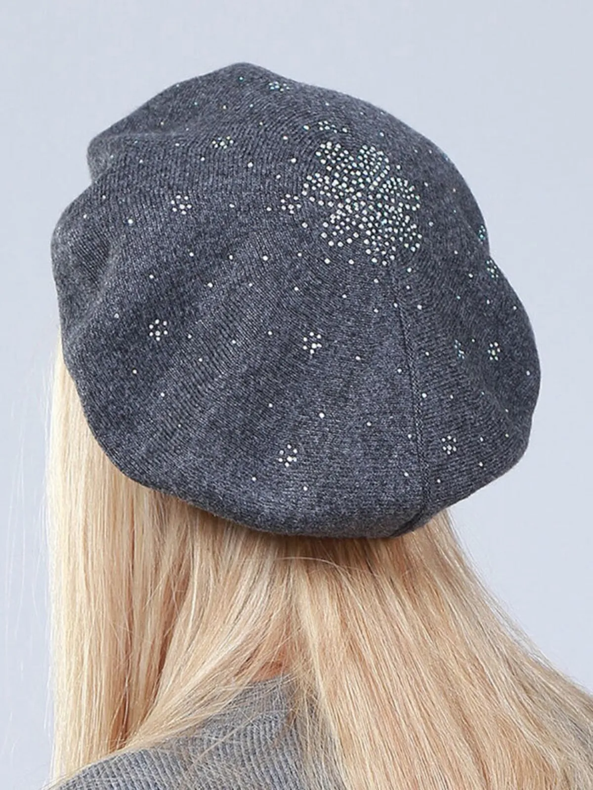 French Flair Rhinestone Beret Hat