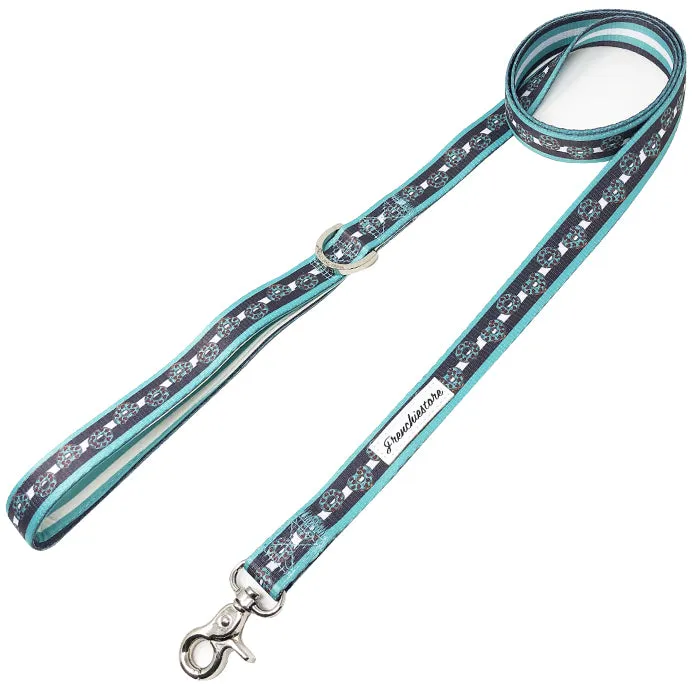 Frenchiestore Luxury Leash | Frenchie Love in Teal