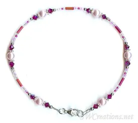 Fuchsia Crystal Sugar n Spice Pearl Anklet