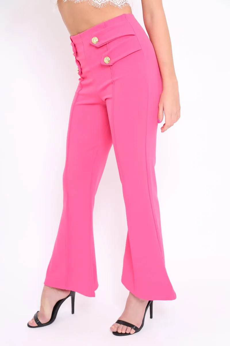 Fuchsia Kick Flare Pants - Rita