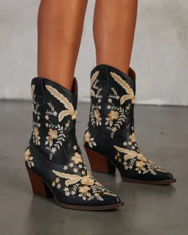 Full Bloom Embroidered Floral Western Bootie