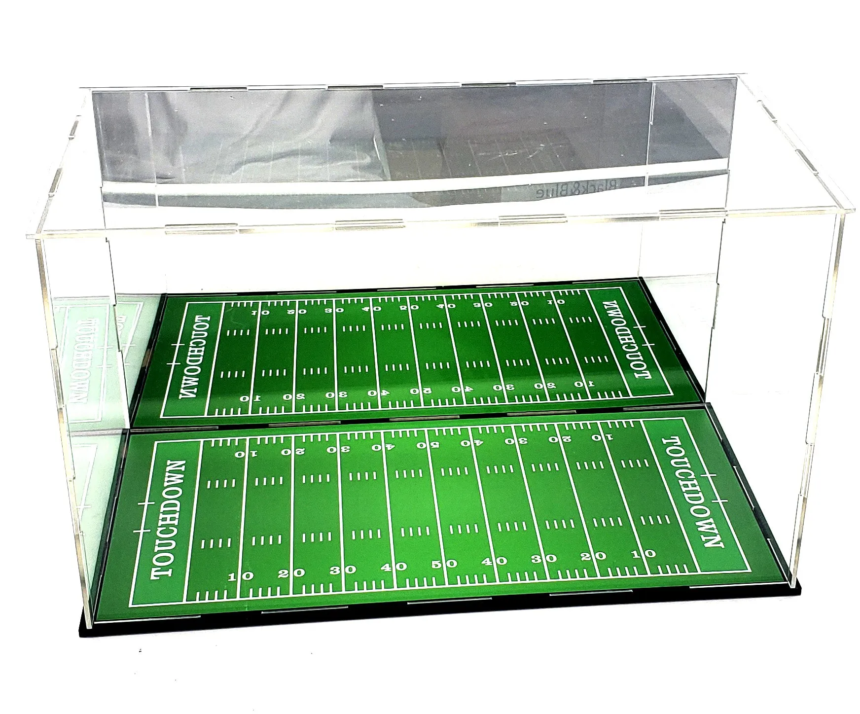 Full Size Football Acrylic Display Case Box Gold Mirror Field Showcase Shoes UV Protection 15x9x8