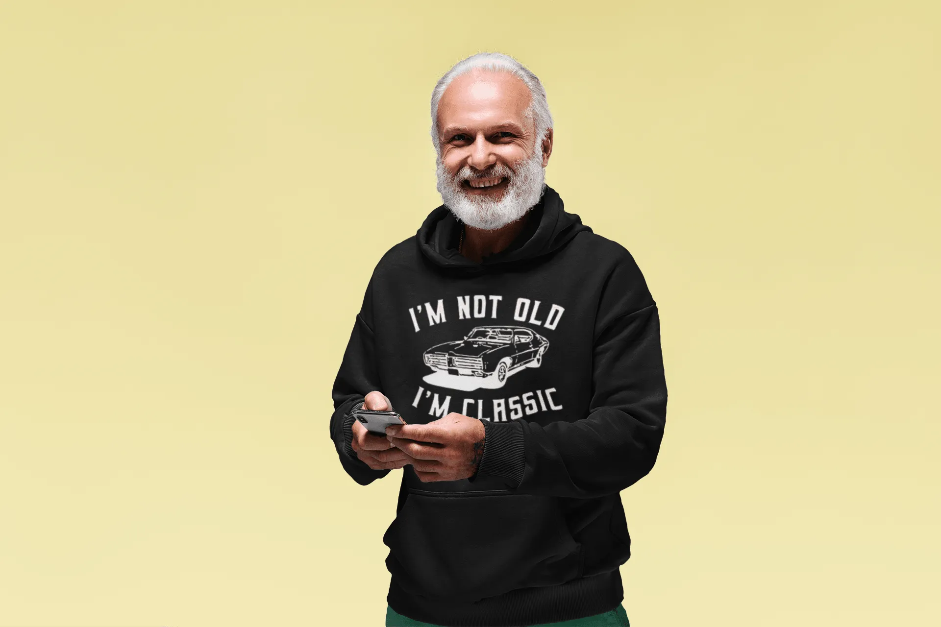 Funny Hoodie I'm Not Old Just A Classic Ultra Soft Cotton Blend Hooded Unisex Pullover