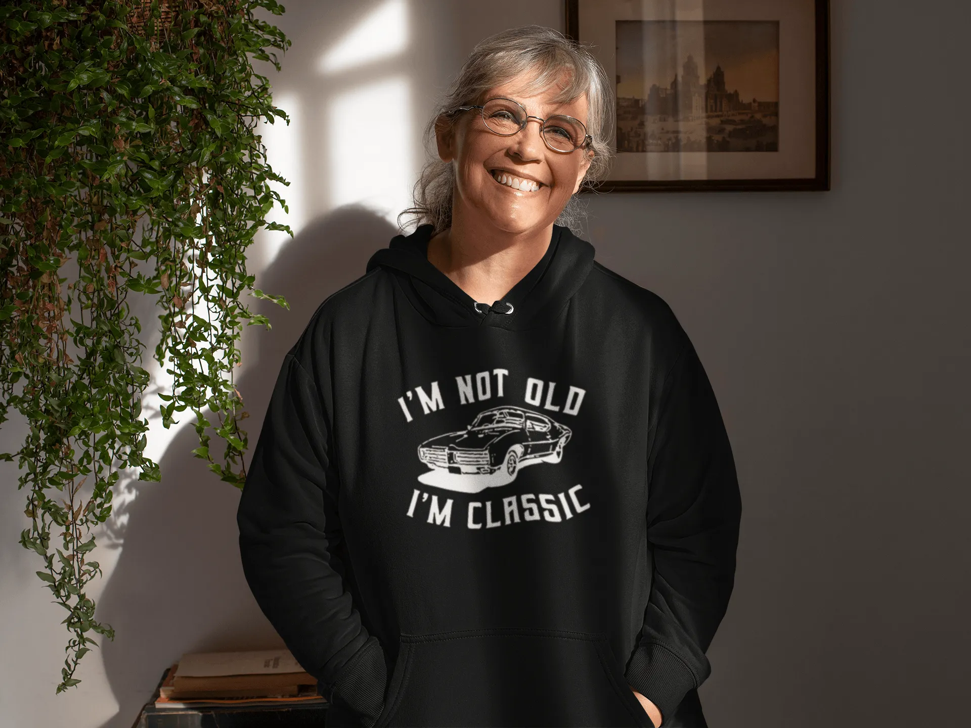 Funny Hoodie I'm Not Old Just A Classic Ultra Soft Cotton Blend Hooded Unisex Pullover