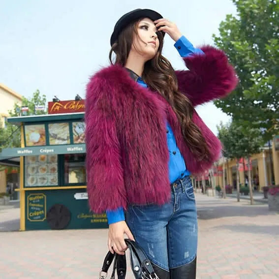 Fur Coat Cheap Knitted Raccoondog Fur Coat Jacket Overcoat Vest Waistcoat Fur Coat Jacket Women FS010402