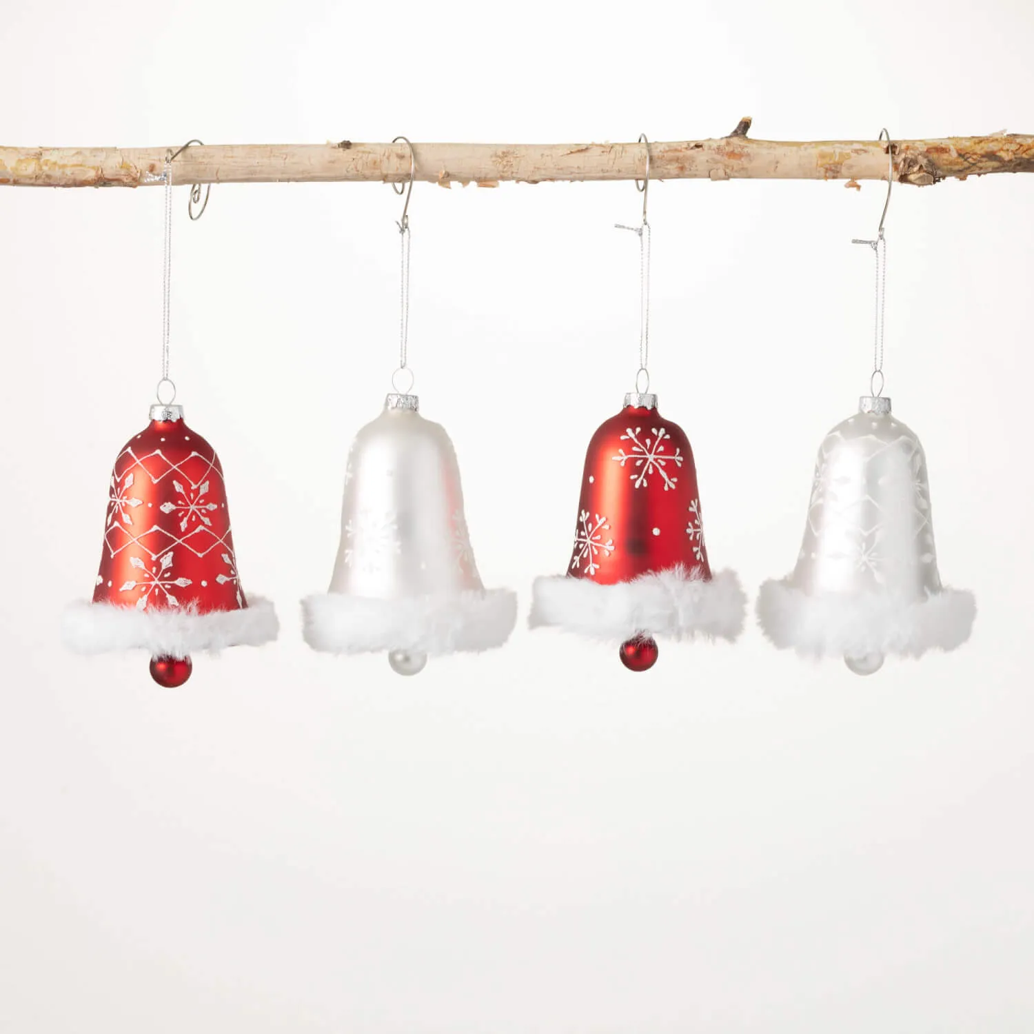 Fur-Trimmed Bell Ornament Set