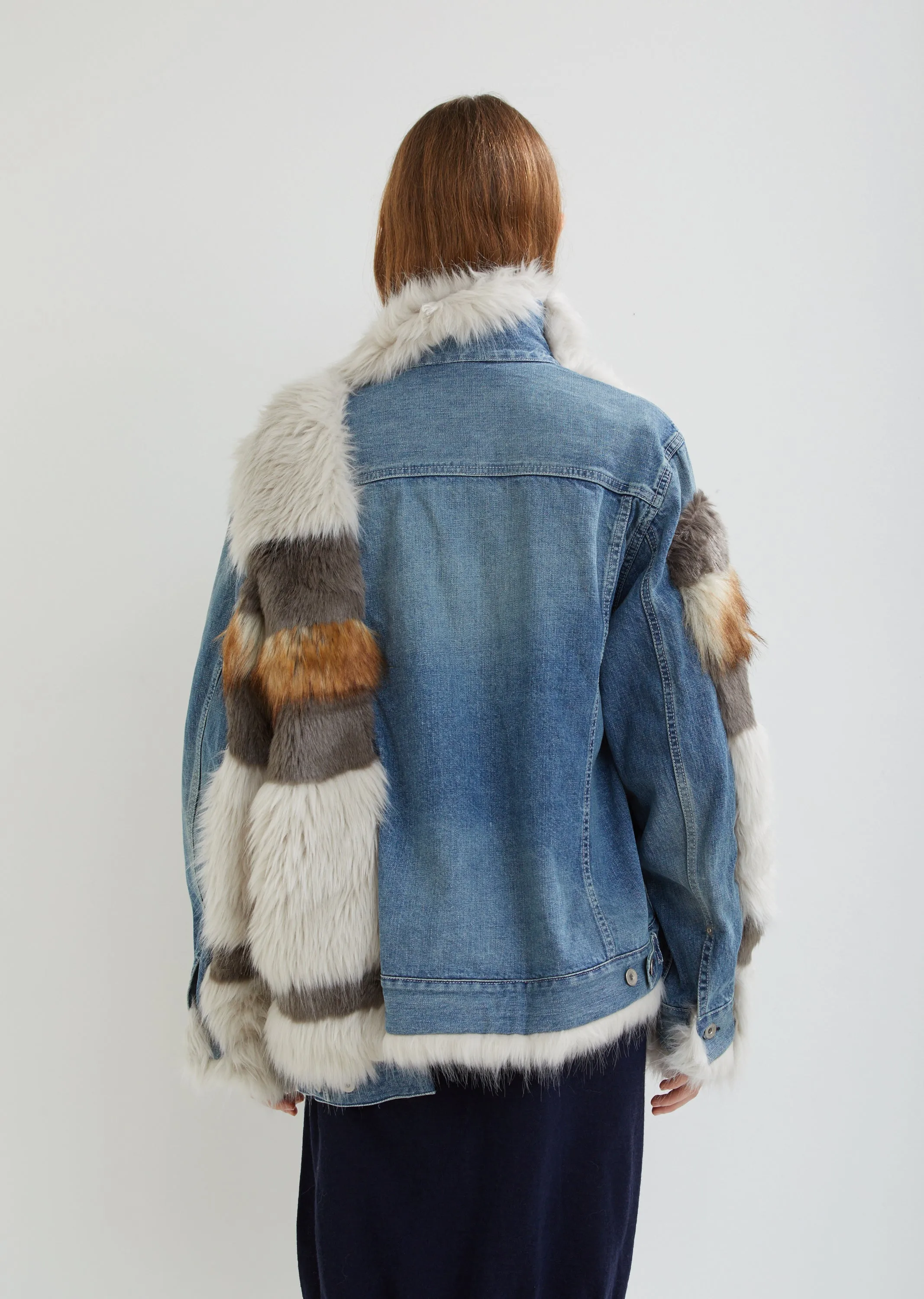 Fur Trimmed Denim Jacket