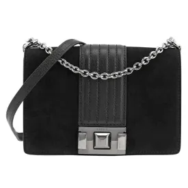 Furla Miss Mimi Small Suede Crossbody Bag - Nero