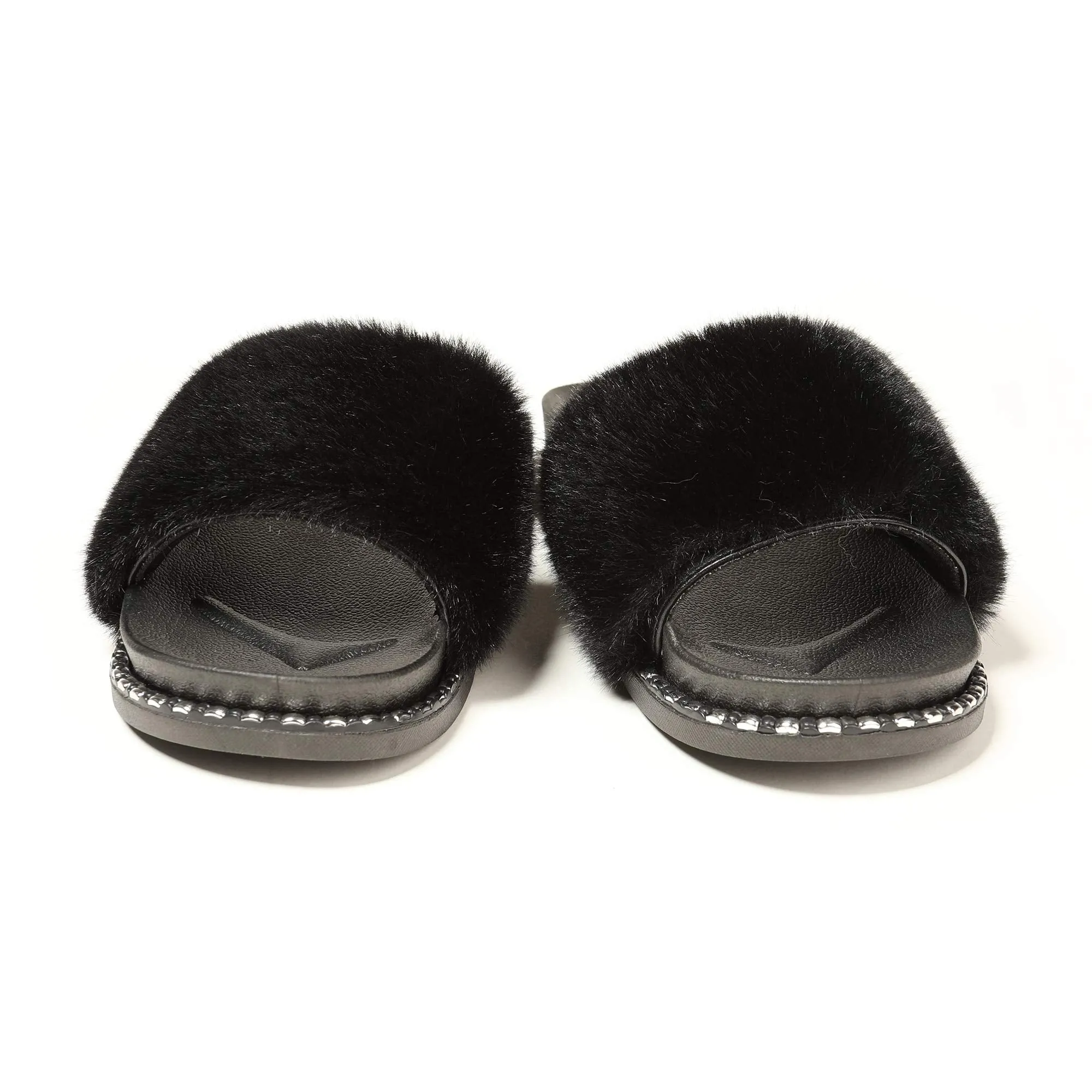 Furry Slides Sandals (Rivet)